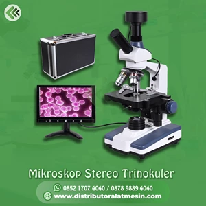 Mikroskop Stereo Trinokuler Dengan Camera + Laptop
